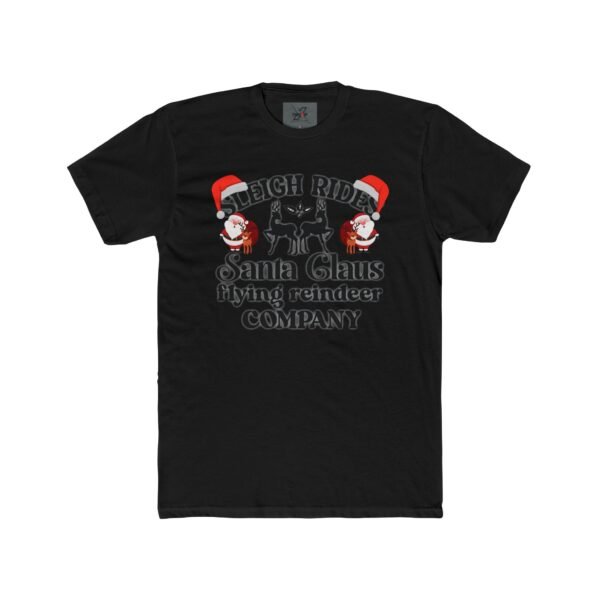 Sleigh Rides Santa Claus Flying Reindeer Company T-Shirt, Classic Crew, Casual Holiday Fashion