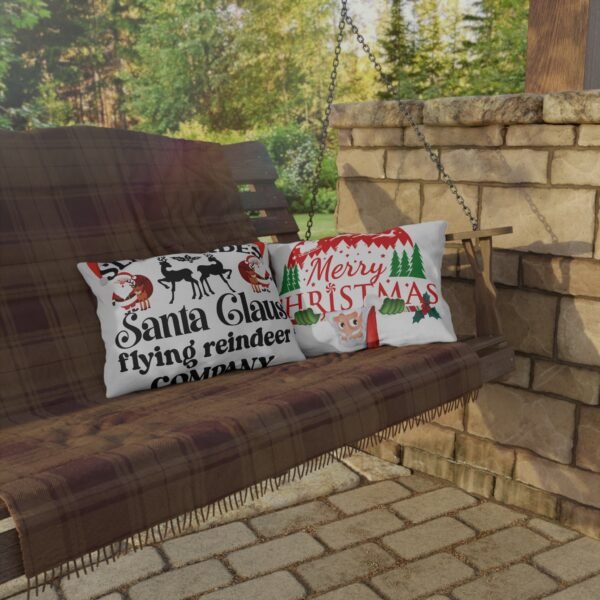 14508620586097844918_2048.jpeg Christmas Pillow, Sleigh Rides Santa Claus Flying Reindeer Company, Decorative Throw, With Different Designs On Both Sides!!