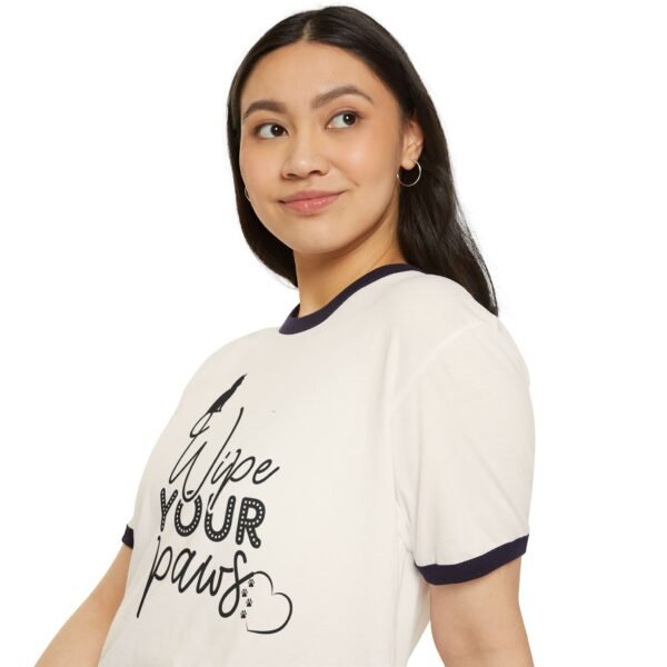 14614816380486107284_2048.jpeg Lightweight Women's Shirt, Wipe Your Paws Retro Ringer Tee, Cozy Style for Pet Lovers