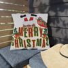 Merry Christmas Outdoor Pillow, Christmas pillow, holiday décor, outdoor cushion, vintage Christmas design