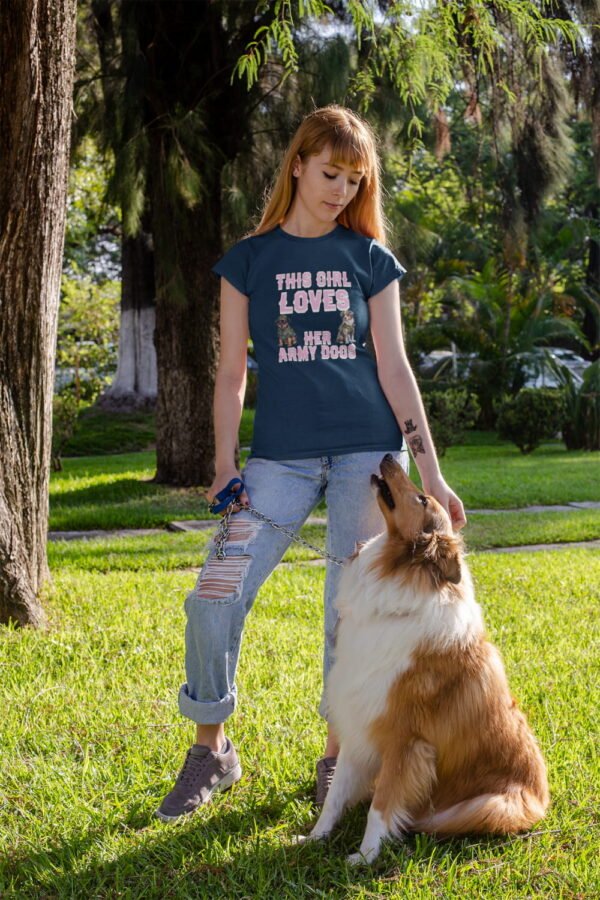 Women’s Military Dog Handler T-Shirt, K9 Handler Tee, Working Dog Apparel, Military Support Shirt, Dog Lover Gift, Lightweight Cotton Tee