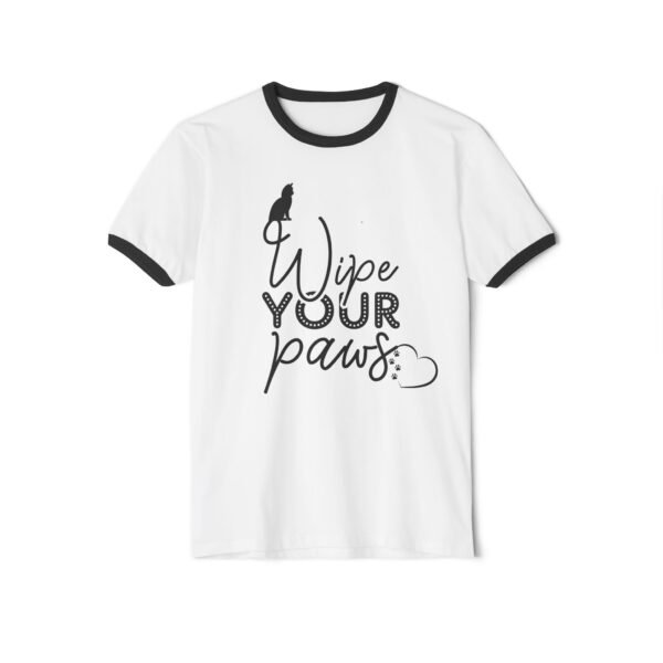 16297097657116181638_2048.jpeg Lightweight Women's Shirt, Wipe Your Paws Retro Ringer Tee, Cozy Style for Pet Lovers