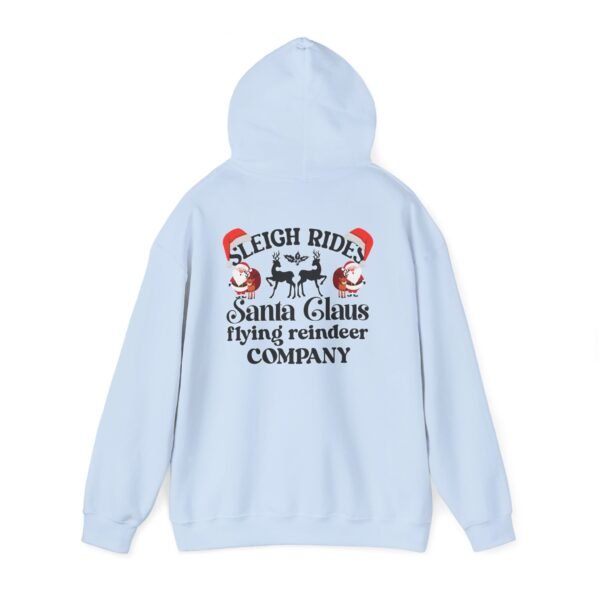 Sleigh Rides Santa Claus Flying Reindeer Company Hoodie, Christmas Holiday, Vintage Holiday Print On The Back