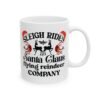 Christmas Santa Mug, "Sleighs" Funny Holiday Coffee Cup (11oz, 15oz)