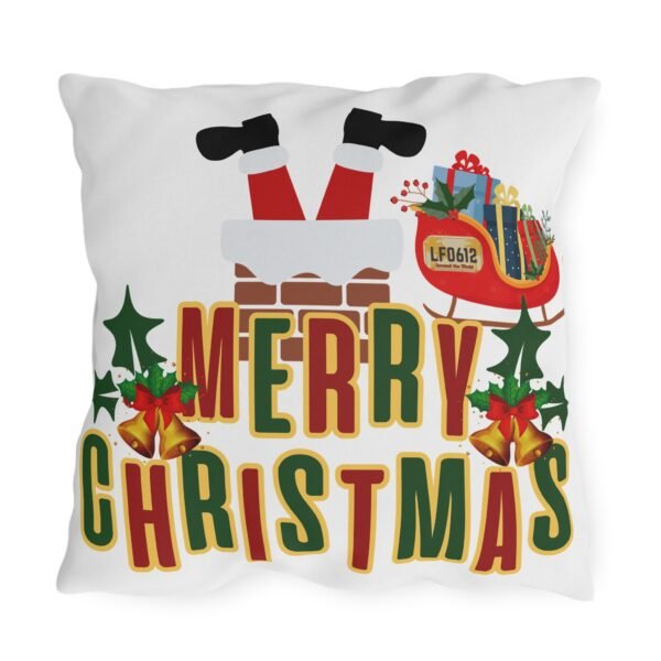 Merry Christmas Outdoor Pillow, Christmas pillow, holiday décor, outdoor cushion, vintage Christmas design