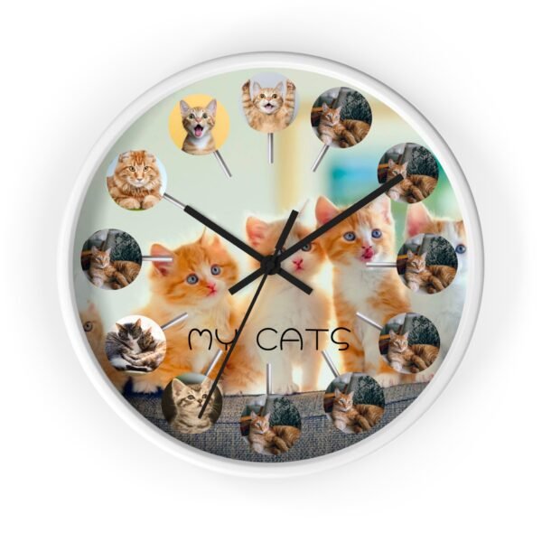 Purrfect Memories Clock Custom Kitten, Collage Wall Clock for Cat Lovers