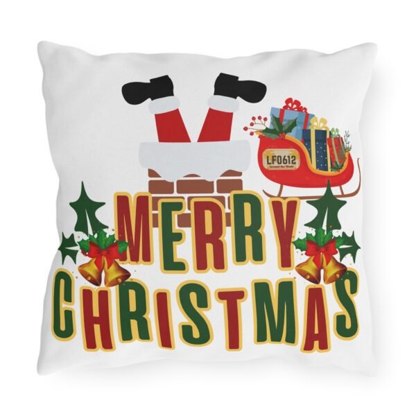 Merry Christmas Outdoor Pillow, Christmas pillow, holiday décor, outdoor cushion, vintage Christmas design