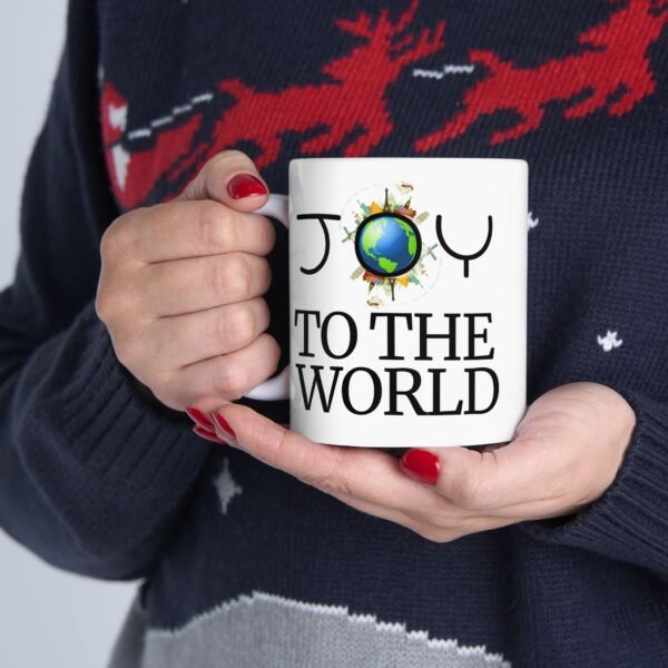 Joy to the World Ceramic Mug, Holiday Glossy Ceramic Mug (11/15oz)