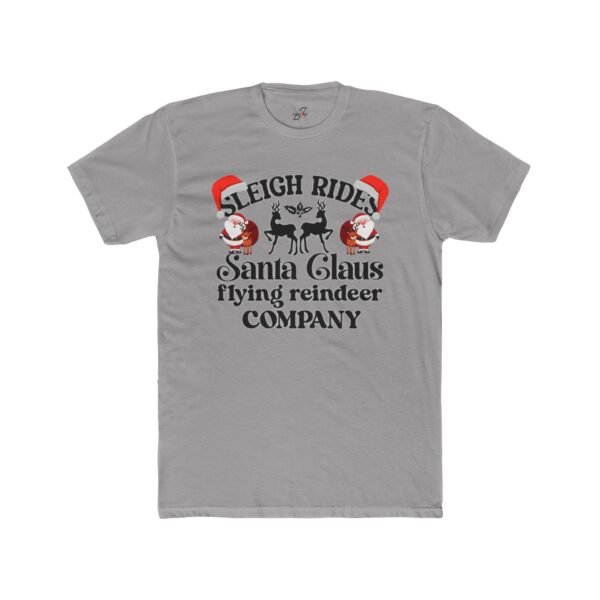 Sleigh Rides Santa Claus Flying Reindeer Company T-Shirt, Classic Crew, Casual Holiday Fashion