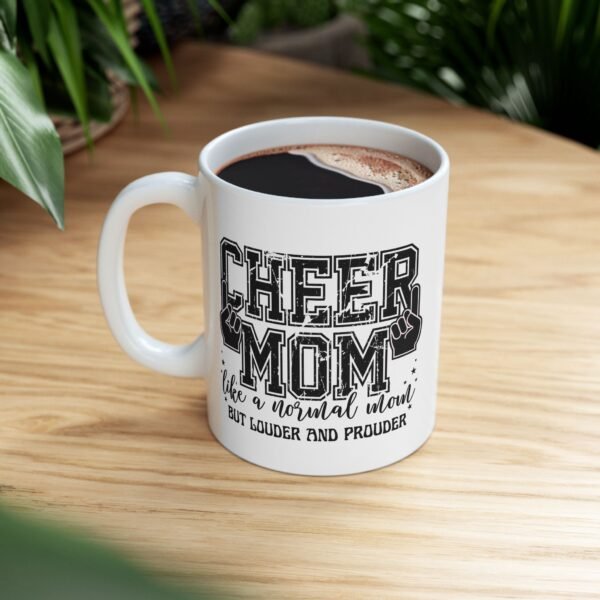 Cheer Mom Mug, Cheerleading Gift, Ceramic Coffee Cup, Cheer Coach Present, Team Spirit Mug, Cheerleader Mom, Motivational Drinkware