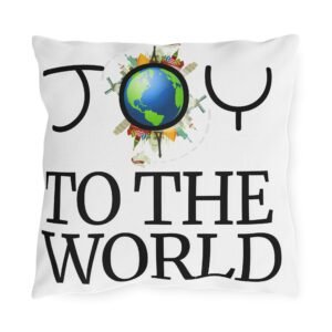3012699638495573705_2048-1.jpeg Joy to the World Outdoor Pillow, Holiday Globe Decorative Cushion, Double Sided Print