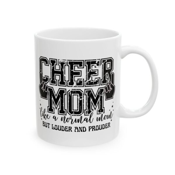 Cheer Mom Mug, Cheerleading Gift, Ceramic Coffee Cup, Cheer Coach Present, Team Spirit Mug, Cheerleader Mom, Motivational Drinkware