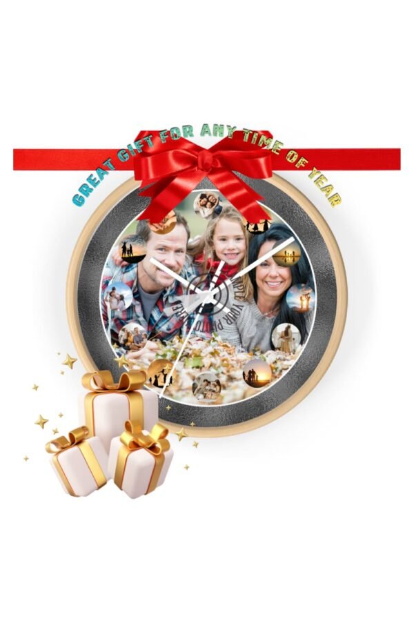 Personalized Photo Collage Wall Clock, Your Memories, Your Time, Your Style