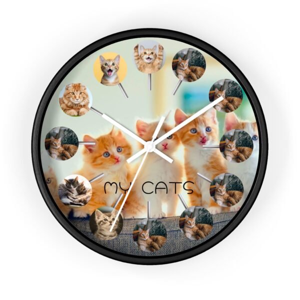 Purrfect Memories Clock Custom Kitten, Collage Wall Clock for Cat Lovers