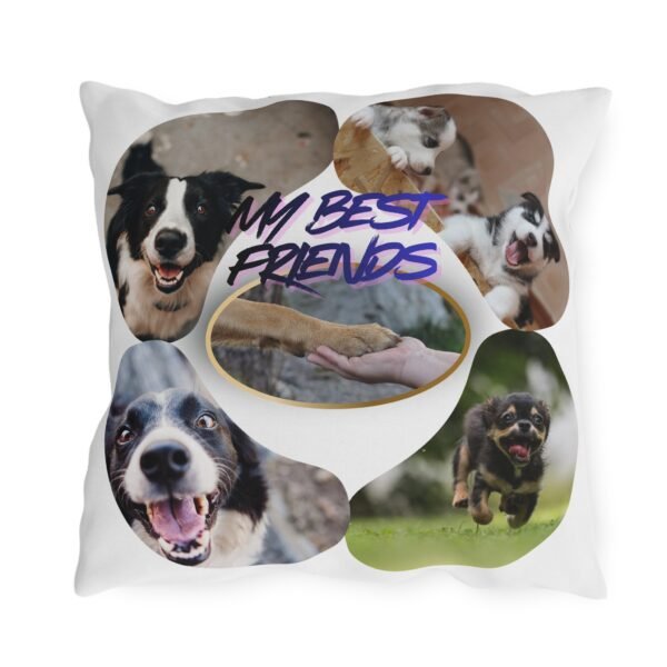 Personalized Outdoor Pillow, My Best Friends Dog Photo Collage Throw Pillow,  Weather-Resistant, Double-Sided Gift for Pet Lovers