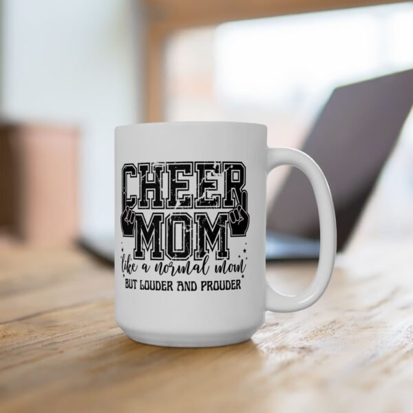 Cheer Mom Mug, Cheerleading Gift, Ceramic Coffee Cup, Cheer Coach Present, Team Spirit Mug, Cheerleader Mom, Motivational Drinkware