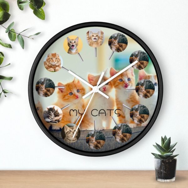 Purrfect Memories Clock Custom Kitten, Collage Wall Clock for Cat Lovers