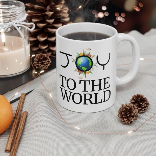 Joy to the World Ceramic Mug, Holiday Glossy Ceramic Mug (11/15oz)