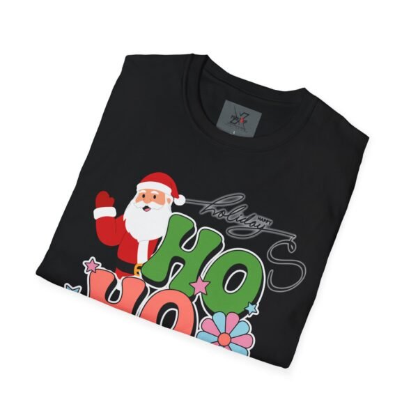 Women's Christmas Santa Claus T-shirt , Retro Floral Christmas Tee, Festive Outfit,  Holiday Apparel