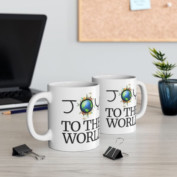 Joy to the World Ceramic Mug, Holiday Glossy Ceramic Mug (11/15oz)