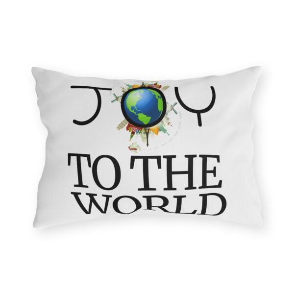 Joy to the World Outdoor Pillow,  Holiday Globe Decorative Cushion, Double Sided Print