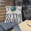 Joy to the World Outdoor Pillow,  Holiday Globe Decorative Cushion, Double Sided Print