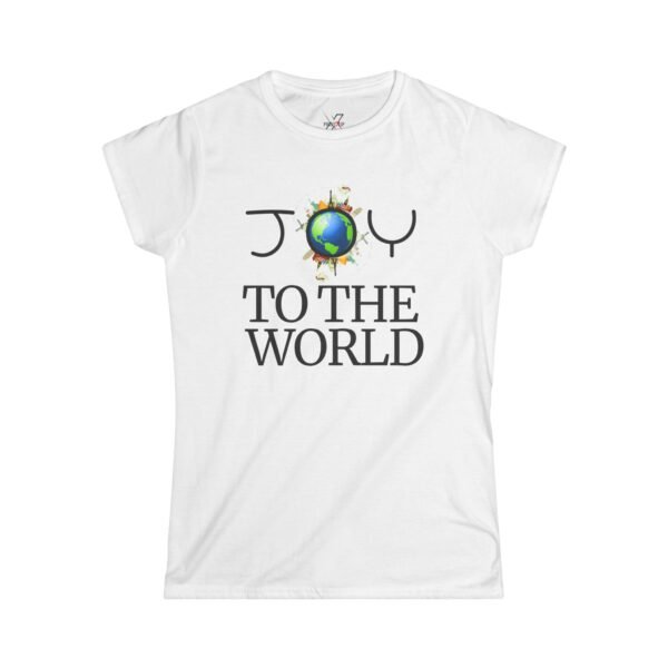 7727896080044979911_2048.jpeg Joy Globe Graphic Women's Tee, Joy To The World Holiday Christmas Shirt, Christmas apparel, Joyful Message Tee