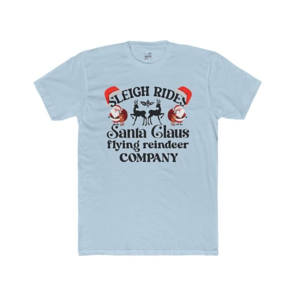 Sleigh Rides Santa Claus Flying Reindeer Company T-Shirt, Classic Crew, Casual Holiday Fashion