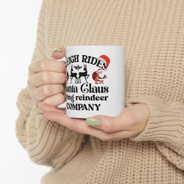 Christmas Santa Mug, "Sleighs" Funny Holiday Coffee Cup (11oz, 15oz)
