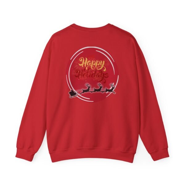Holiday Crewneck Sweatshirt, Happy Holidays Santa Sleigh Graphic, Cozy Crewneck Sweatshirt, Winter Apparel, Minimalist Holiday Sweater, Soft Cotton Blend