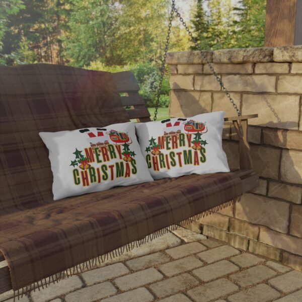Merry Christmas Outdoor Pillow, Christmas pillow, holiday décor, outdoor cushion, vintage Christmas design