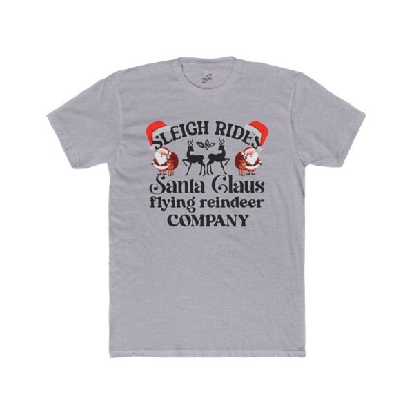 Sleigh Rides Santa Claus Flying Reindeer Company T-Shirt, Classic Crew, Casual Holiday Fashion