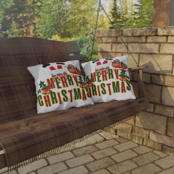 Merry Christmas Outdoor Pillow, Christmas pillow, holiday décor, outdoor cushion, vintage Christmas design