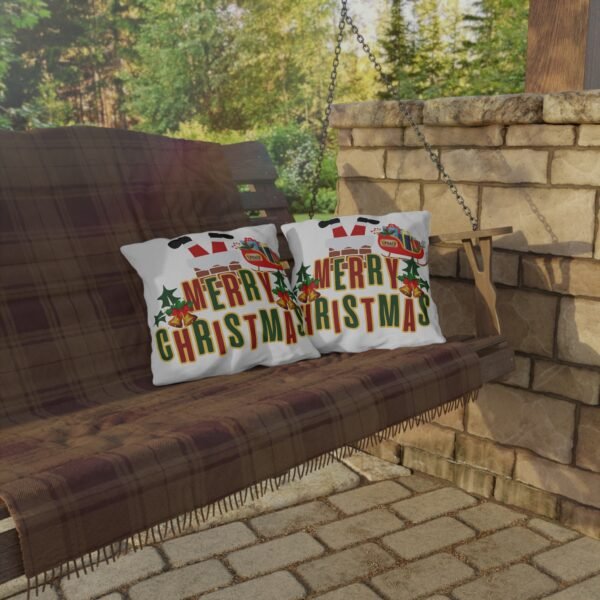 Merry Christmas Outdoor Pillow, Christmas pillow, holiday décor, outdoor cushion, vintage Christmas design