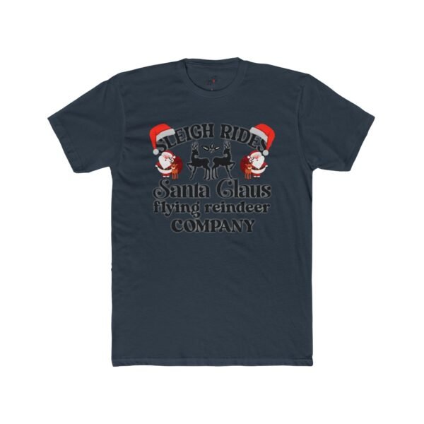 Sleigh Rides Santa Claus Flying Reindeer Company T-Shirt, Classic Crew, Casual Holiday Fashion
