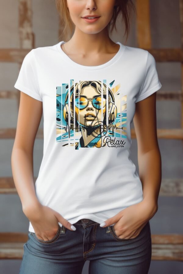 Women’s Coastal Softstyle Tee Lightweight, Breathable Beach Vibes Shirt for Everyday Comfort, Women’s Graphic Tee, Retro Sunglasses Portrait Tee