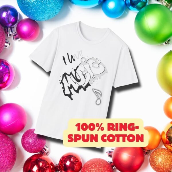 Feel the Beat. Live the Art, Music Graffiti Tee, Musical Note Street Art Unisex T-Shirt 8