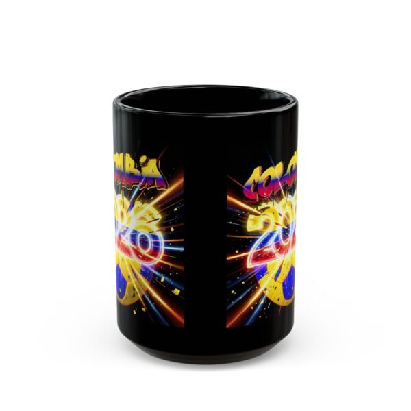 2026 Retro Neon Space Coffee Mug, Colombia Black Ceramic 15oz