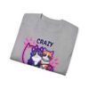 Crazy Cat Lady T-Shirt,  Cute Colorful Kitten Graphic Tee for Cat Lovers, 3D Embroidery Effect