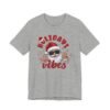10518180483061276967_2048.jpeg Holidays Vibes Tee, Cool Santa Graphic Christmas T-Shirt, Embroidery Effect Design