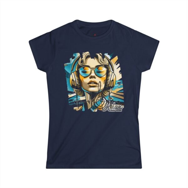 Turn Up Your Style The Soft & Lightweight Music Lover’s Tee , Retro Headphones Graphic "Relax"
