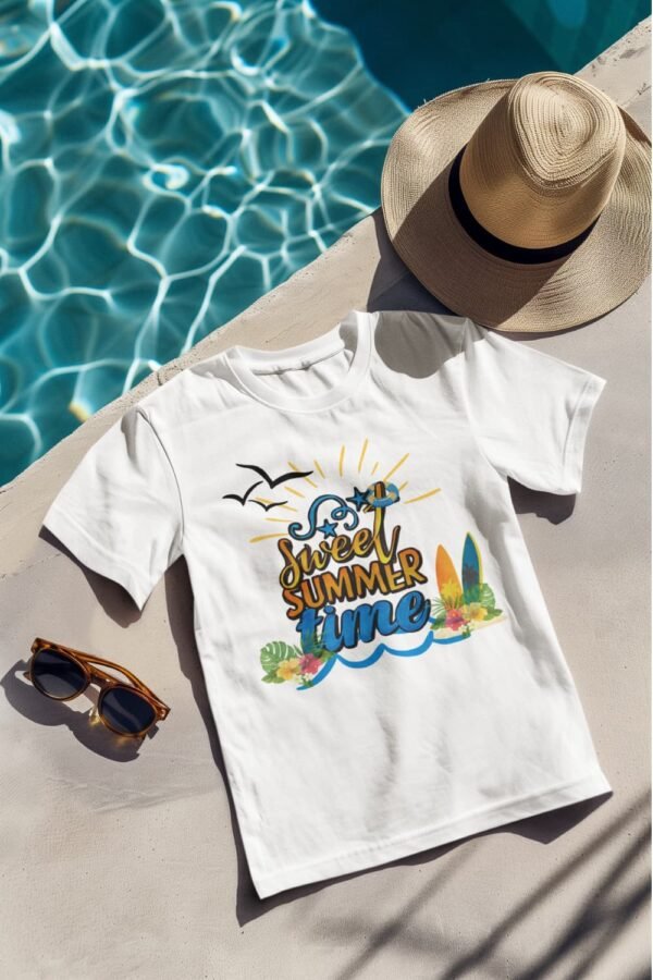 Unisex Sweet Summer Time T-Shirt,  Beach Surf Graphic Tee