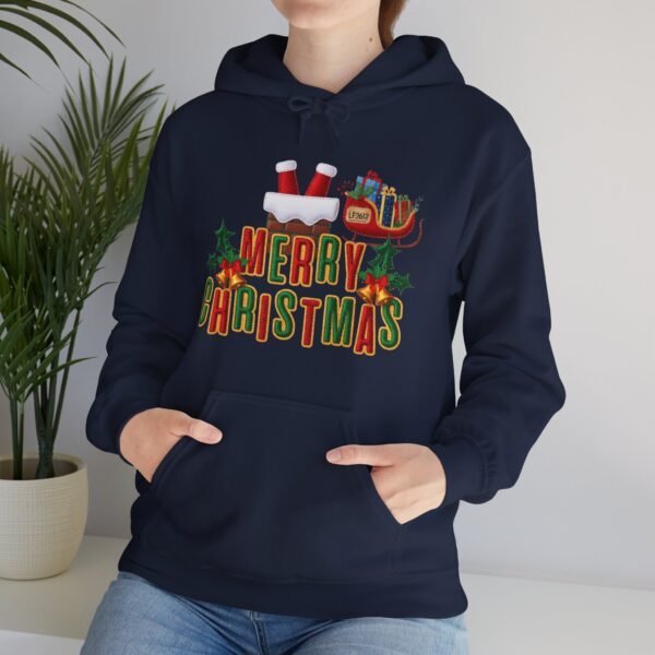 Cozy Christmas Hoodie with 3D Embroidery Effect, Warmth, Comfort, and Holiday Cheer in Every Stitch