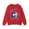 Crazy Cat Lady Sweatshirt , Cute Two Cats Crewneck for Cat Lovers, 3D Embroidery Effect Design