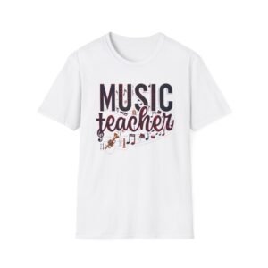 Unisex Music Teacher T-Shirt, Cute Musical Notes Design, Perfect Gift for Band And Choir Teachers