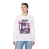 Crazy Cat Lady Sweatshirt , Cute Two Cats Crewneck for Cat Lovers, 3D Embroidery Effect Design