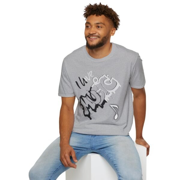 Feel the Beat. Live the Art, Music Graffiti Tee, Musical Note Street Art Unisex T-Shirt 8