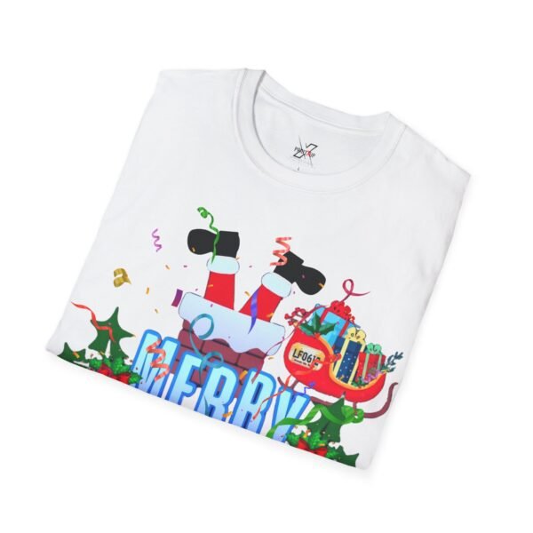 Merry Christmas T-Shirt Big Design,  Festive Santa Sleigh Holiday Tee