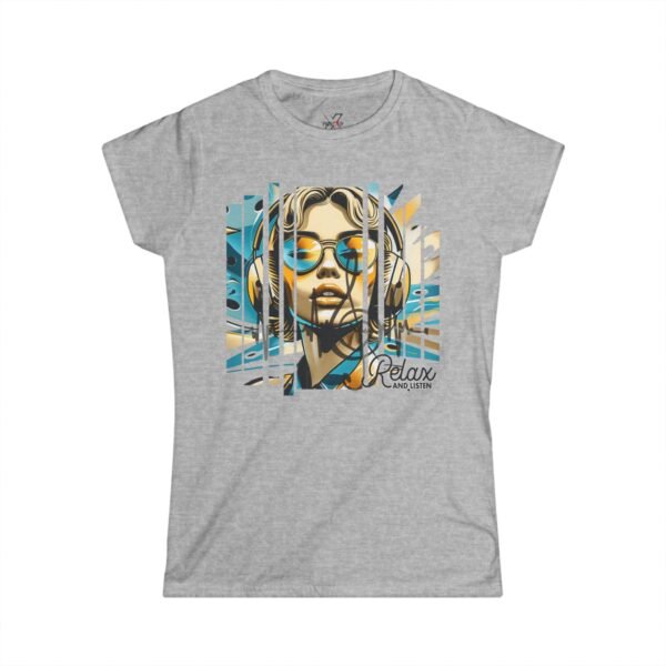 Women’s Coastal Softstyle Tee Lightweight, Breathable Beach Vibes Shirt for Everyday Comfort, Women’s Graphic Tee, Retro Sunglasses Portrait Tee