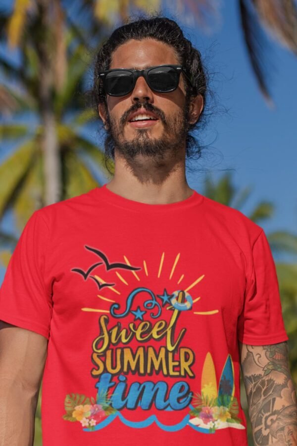 Unisex Sweet Summer Time T-Shirt,  Beach Surf Graphic Tee